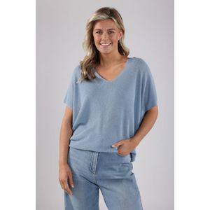 Nukus Top blauw (Maat: XL) - Glitter - Halslijn: V-hals,