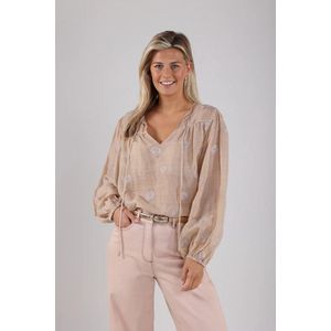 Nukus Blouse lange mouw NKS02036 KAOUTAR Zand