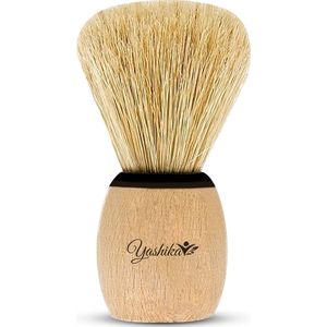 Yashika Klassieke Scheerkwast voor Mannen en Vrouwen - Professionele Nekborstel - Kappersborstel - Haarstylistgereedschap - Zachte Nekborstel - Hoogwaardige Duurzame Scheerkwast van Natuurlijk Hout - Natuurlijke Borstelharen - 9 cm - 100% Soepel Haar