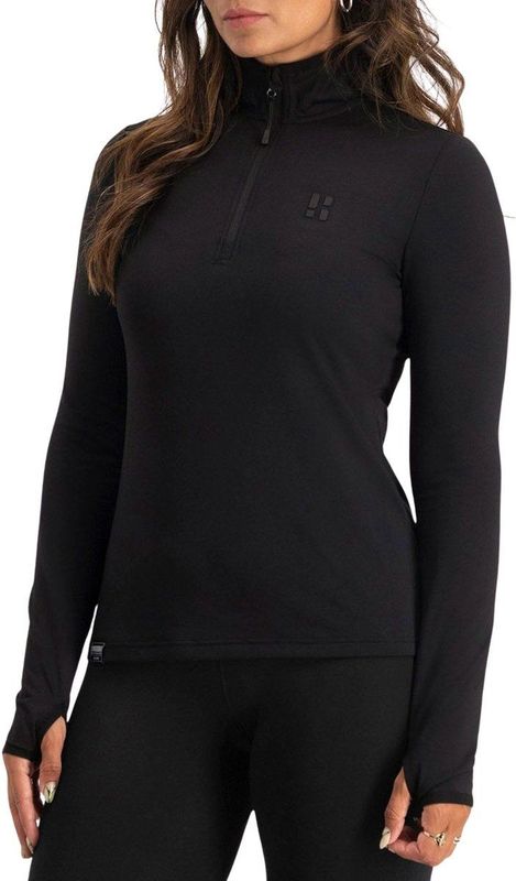 Poederbaas - Four Seasons Lightweight Pully - Skipully - Zwart - 88% Polyester, 12% Elastaan - All-weather Midlayer