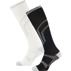 Poederbaas - Skisokken - Giftbox Black White - 2 Paar - Hoogwaardig Materiaal