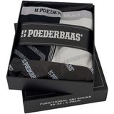 Poederbaas - Skisokken - Giftbox Black White - 2 Paar - Hoogwaardig Materiaal