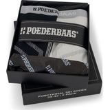 Poederbaas - Skisokken - Giftbox Black White - 2 Paar - Hoogwaardig Materiaal