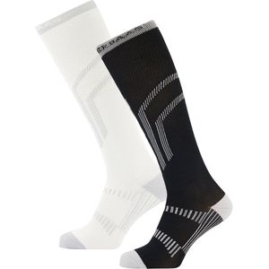 Poederbaas - Skisokken - Giftbox Black White - 2 Paar - Hoogwaardig Materiaal