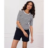 Luna - Stripe Short Sleeve Pullover - Multi - Katoen