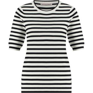 Luna - Stripe Short Sleeve Pullover - Multi - Katoen