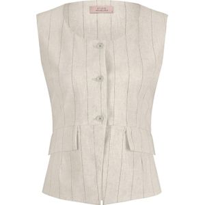 Studio Anneloes Rebekka pinstripe gilet zand dessin