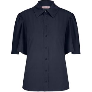 Studio Anneloes Dames blouse blauw (Maat: XS) - Effen - Halslijn: Polokraag,