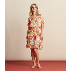 POM Amsterdam Blousejurk SP7831 - Kleurige Print met Ceintuur
