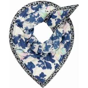 POM Amsterdam sjaal met panterprint blauw