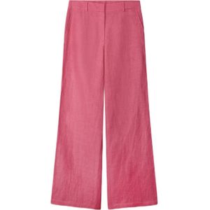 POM Amsterdam - Casual Broek - Roze - Linnen - Wide Leg - Regular Waist