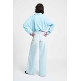 POM Amsterdam - Blouse - Lichtblauw - Katoen en Viscose - Lange Mouwen