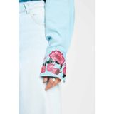 POM Amsterdam - Blouse - Lichtblauw - Katoen en Viscose - Lange Mouwen