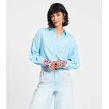 POM Amsterdam - Blouse - Lichtblauw - Katoen en Viscose - Lange Mouwen