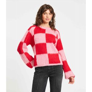 POM Amsterdam - SP9311 - Trui - Rood en Roze - Wolblend