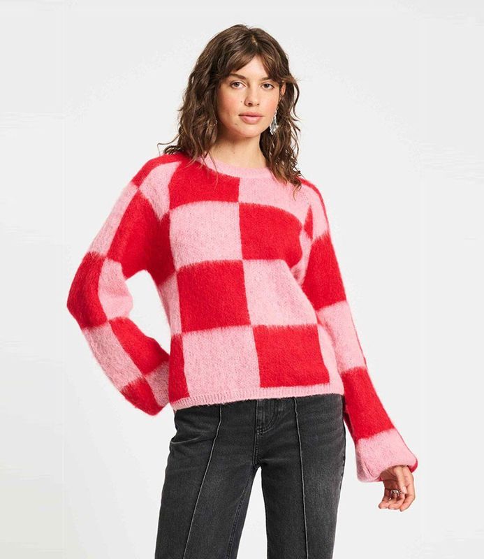 POM Amsterdam - Checks - Pullover - Rood
