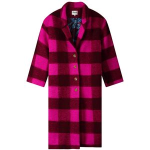 POM Amsterdam - Wollen Manteljas - Roze - Dames - Knoopsluiting - Reverskraag