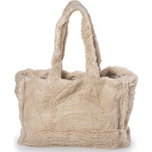 Yucka - Teddy shopper tas - Tote bag - Schoudertas - Draagtas - Handtassen dames - Met druksluiting - 36 x 28 cm - Beige