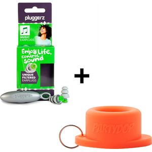 Pluggerz festival oordopjes + Partydop Universele Flessendop - Festival dop - Muziek oordoppen - Combi deal - Koningsdag - Oranje