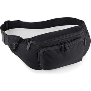 Quadra - Heuptas - Heuptasje dames - Heuptasjes heren - Fanny pack - Money belt - Festival tasje - 2 liter - Polyester - zwart