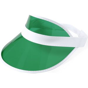 Zonneklep - Zonnepet - Zonnecap - Dames - Heren - Elastieksluiting - Verstelbaar - PVC - One-size - Groen