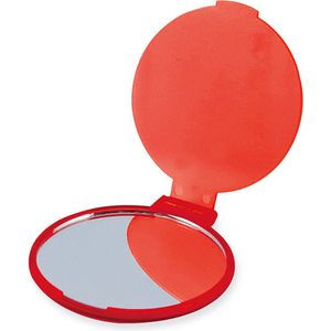 Opvouwbare zakspiegel rood - Make-up spiegel - Handspiegel - Reisspiegel - Mini spiegel - Klapspiegel