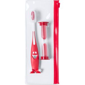 Reistandenborstel set - Tandenborstel - Zandloper - Reisset - Voor kinderen - Rood