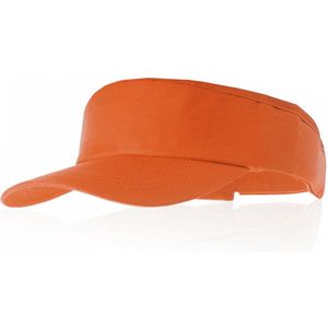Zonneklep - Zonnepet - Zonnecap - Verstelbaar middels klittenband - Voor dames en heren - Katoen - Oranje