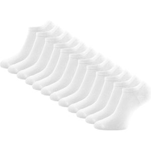 SQOTTON - Sneakersokken - Wit - 12 Paar - Naadloos - Heren & Dames