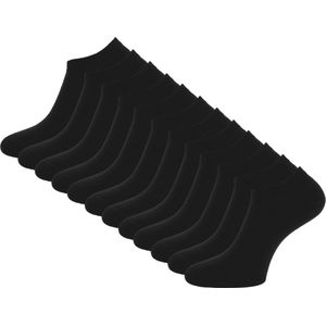 SQOTTON - Enkelsokken - Zwart - 12 Paar - Naadloos - Heren & Dames