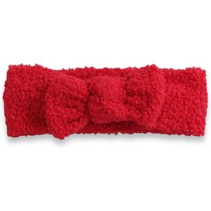 Haar in Stijl® Teddy Haarband Rood - Brede en zachte baby haarband met een strik