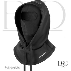 BRD Biker Balaclava / Bivakmuts Zwart Full gezicht met Reflectoren