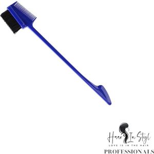 Haar in Stijl® Edge Brush Kam Blauw - Side Burn Brush - Borstel voor babyharen en wenkbrauwen