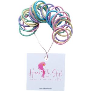 Haar in Stijl® Haarelastiek Masia Pastel Mix - 30 kleine elastiekjes - baby meisje haaraccessoires