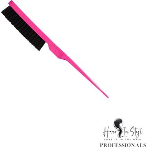 Haar in Stijl® | Roze Toupeerborstel Toupeer kam 2285 Borstel Ergonimische Teasing Brush | Mixed Bristle Fade brush