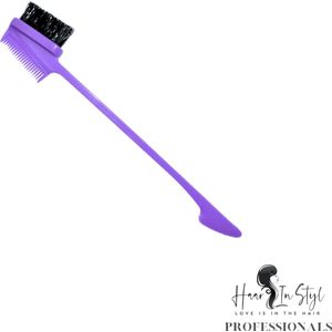 Haar in Stijl® Edge Brush Kam Paars - Side Burn Brush - Borstel voor babyharen en wenkbrauwen
