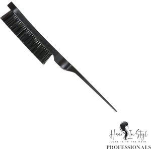 Haar in Stijl® | Zwart Toupeerborstel 2295 | Mixed Bristle Fade Brush Edge brush borstel puntige kant