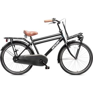 Antilope Transport Jongensfiets 24 Inch – Matzwart Stevige Voordrager Terugtraprem Led-verlichting