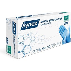 Hynex Nitril handschoenen maat S blauw 100/doos 3,5gram poedervrij