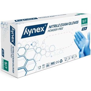 Hynex Nitril handschoenen maat S blauw 100/doos 3,5gram poedervrij