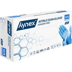 Hynex Nitril handschoenen maat M blauw 100/doos 3,5gram poedervrij
