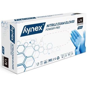 Hynex Nitril handschoenen maat L blauw 100/doos 3,5gram poedervrij