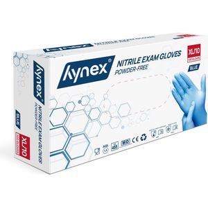 Hynex Nitril handschoenen maat XL blauw 100/doos 3,5gram poedervrij