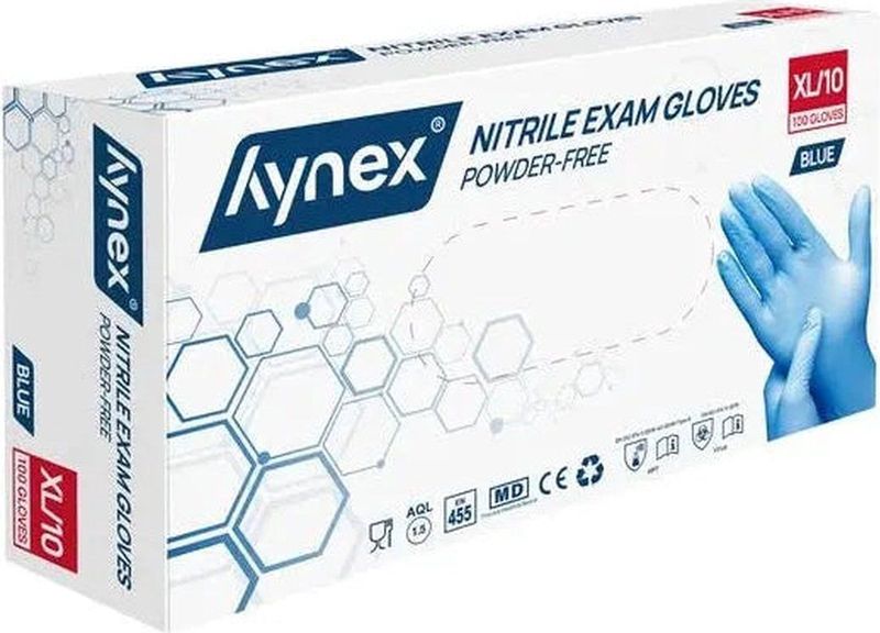 Hynex - Nitril Handschoenen - Blauw - 10x 100/doos - Poedervrij - 3,5 gram