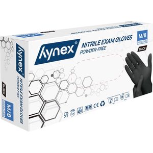 Hynex Nitril handschoenen maat M zwart 100/doos 3,5gram poedervrij