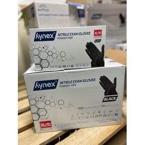 Hynex Nitril Wegwerphandschoenen 3,5g Maat XL - omdoos 1000 stuks - Zwart - Poedervrij - Latex vrij - Niet Steriel