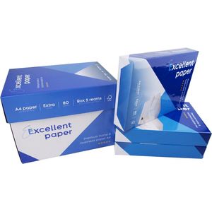 Excellent A4 Printpapier – 80 grams – 1 Doos 5 Pakken van 500 Vellen – Hoogwaardig Kopieerpapier