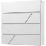 BRASQ Brievenbus Hangend Deluxe Wit - Wandbrievenbus met krantenvak en Slot - Met krantenvak - RVS