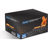 Hynex Diamond Nitril wegwerphandshoenen maat M - Oranje 8,0 gr PF met Extra Grip - 50 stuks