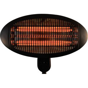 BRASQ Elektrische Terrasverwarmer Hangend PHW100 - Heater 2000W - 3 warmtestanden - Voor binnen en buiten - Spatwaterdicht - Zwart